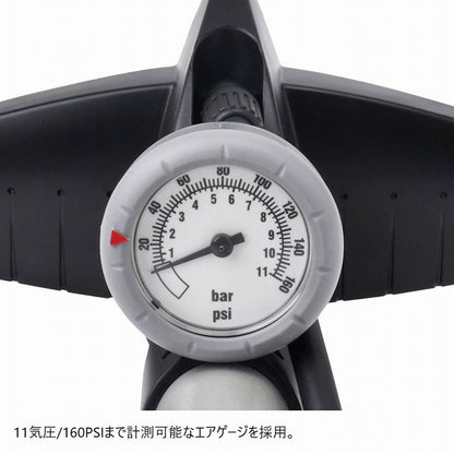 F505 フロアポンプ シルバー 高さ610×幅230mm