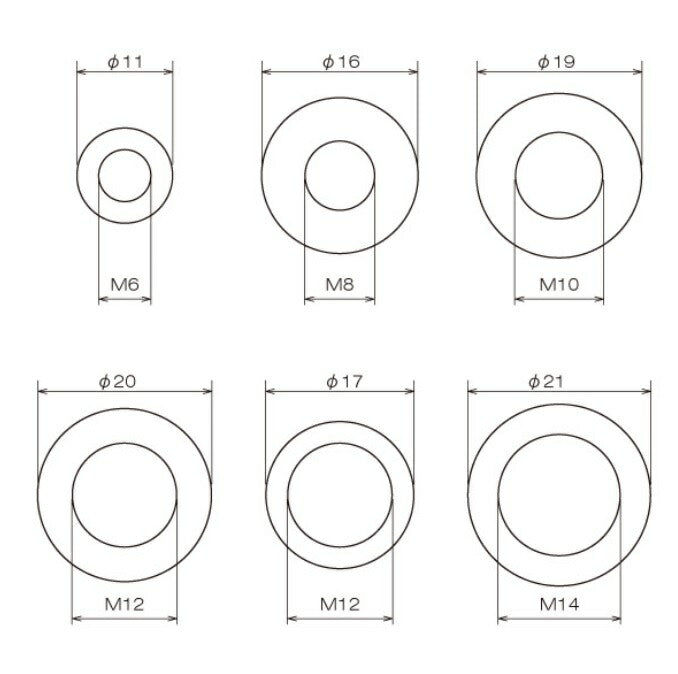 アルミガスケットワッシャー 50個 M12 17x12 t=1.5 (KTMドレーン)