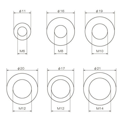 アルミガスケットワッシャー 50個 M14 21x14 t=1.5
