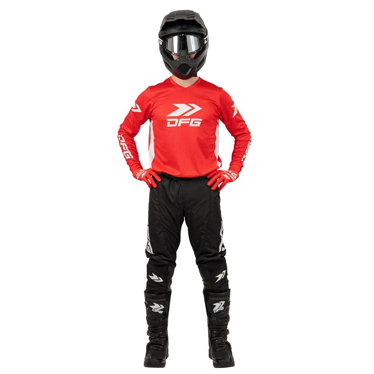 ソリッド ジャージ レッド/ホワイト