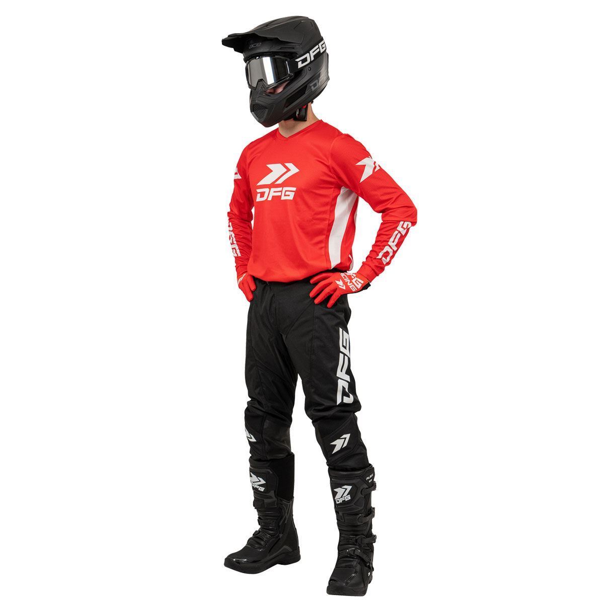 ソリッド ジャージ レッド/ホワイト