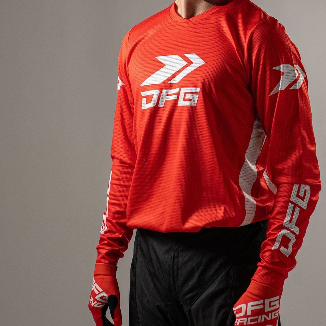 ソリッド ジャージ レッド/ホワイト