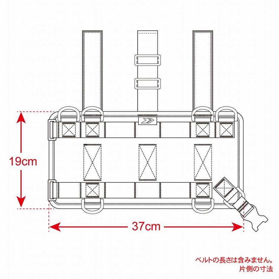 モジュールモトパック サイドバッグベース オンロードタイプ ブラック 幅370×高さ190mm