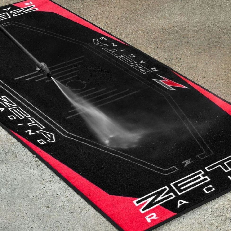 レーシングフロアマット オレンジ/ブラック 100 x 220cm