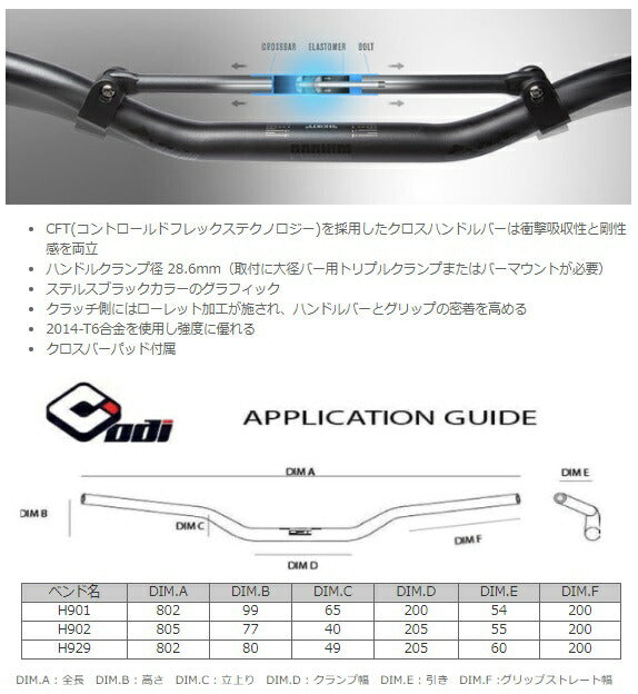 CFT ポディウムハンドルバー ブラック H901 HONDA/KAWASAKI