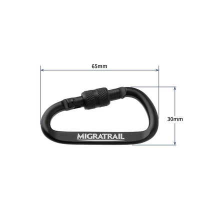 アルミニウムカラビナ ブラック L65×W30mm 2個