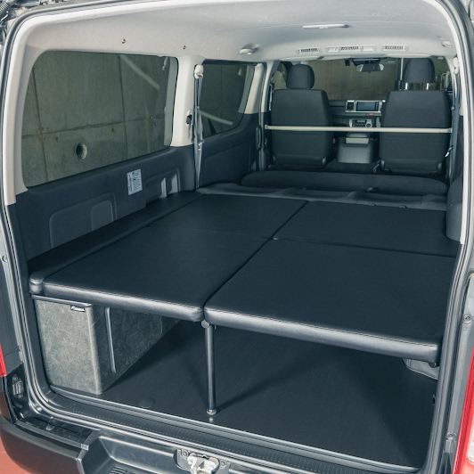 ファントムブラック オプションフルフラットベッドセット 68×76cm ハイエース バン SUPER GL 3型後期～