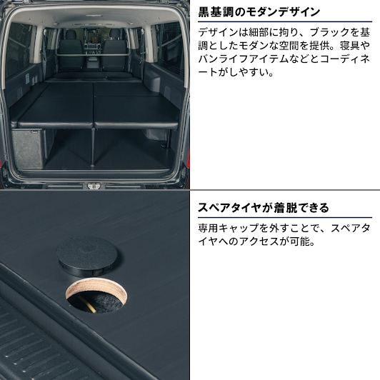 ファントムブラック フルフラットベッド フロアコンプリートセット 長さ138×幅150cm ハイエース バン SUPER GL 3型後期～