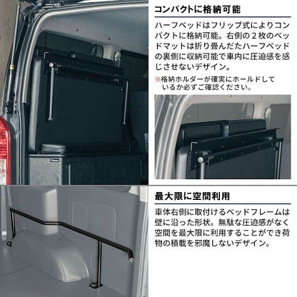 ファントムブラック フルフラットベッド フロアコンプリートセット 長さ138×幅150cm ハイエース バン SUPER GL 3型後期～