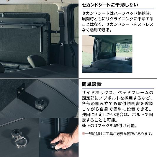 ファントムブラック フルフラットベッド フロアコンプリートセット 長さ138×幅150cm ハイエース バン SUPER GL 3型後期～