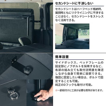 ファントムブラック フルフラットベッド フロアコンプリートセット 長さ138×幅150cm ハイエース バン SUPER GL 3型後期～