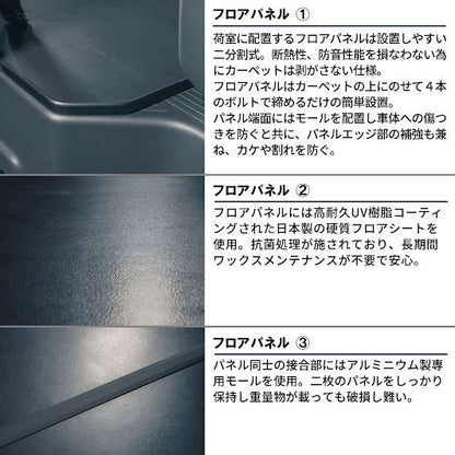 ファントムブラック ハーフベッド フロアセット 長さ138×幅75cm ハイエース バン SUPER GL 3型後期～