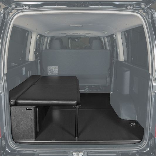 ファントムブラック ハーフベッド フロアセット 長さ138×幅75cm ハイエース バン SUPER GL 3型後期～