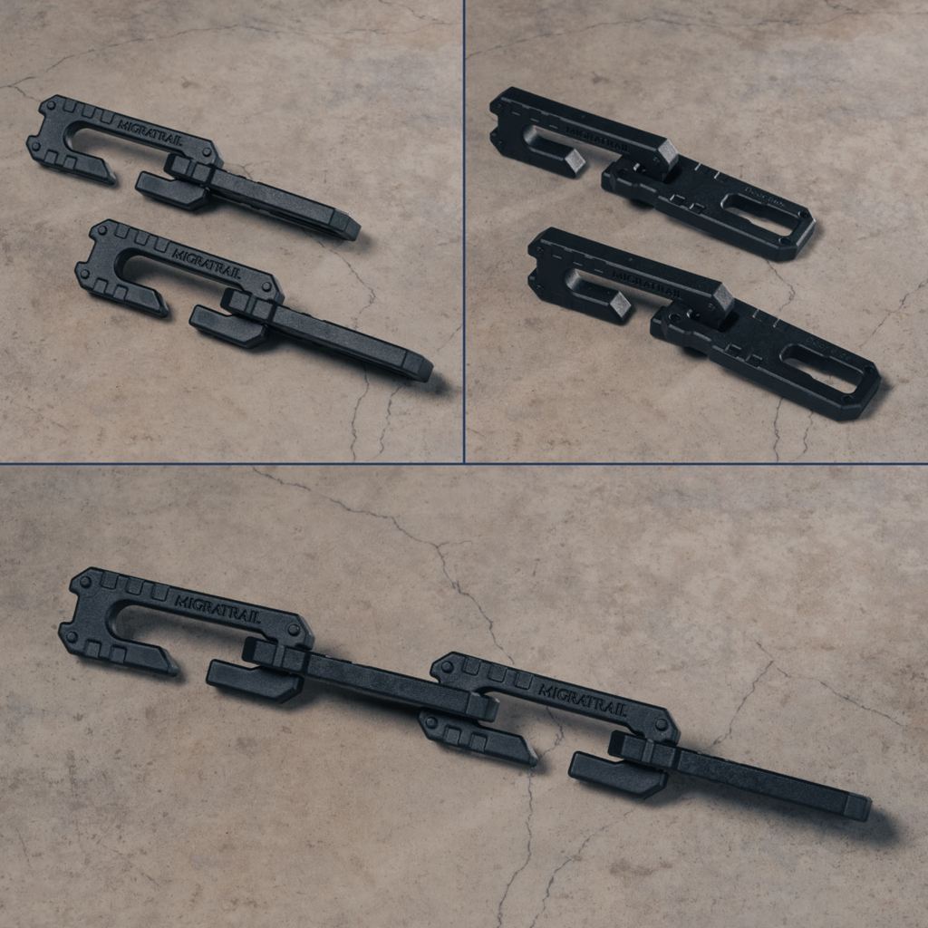ベンチレーションドアフック ブラック 35×25×75mm 1セット