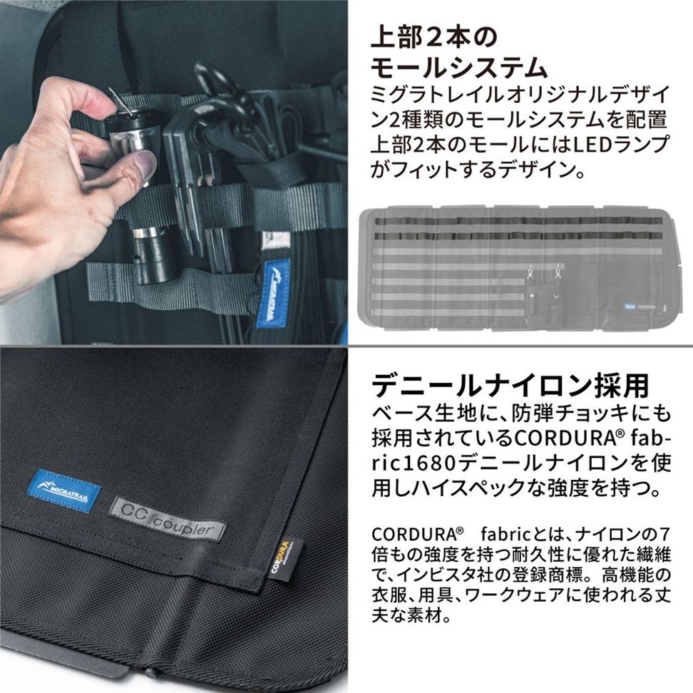 モールシステムシェード ハイエース/助手席側 ブラック 1230×500mm