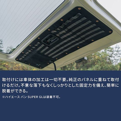 バックドアモールパネル ブラック/グレー 1270×450mm ハイエース バン DX