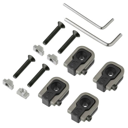 ラゲッジカーゴフック キャラバン/ルーフタイプ ブラック/ブラウン 長さ35×幅29×高さ13mm 4個入