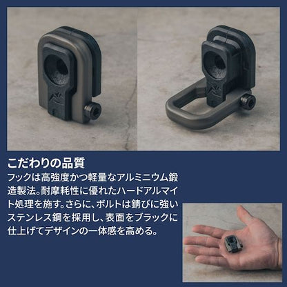 ラゲッジカーゴフック ジムニータイプ ブラック/ブラウン 長さ35×幅29×高さ13mm 4個入
