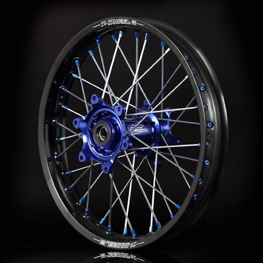 AR1ホイールキット トレール リヤ 18×2.15 ステンレススポーク ブルーハブ/ブラックリム/ブルーニップル WR250R/WR250X