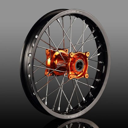 AR1ホイールキット ミニ リヤ 16×1.85 ステンレススポーク オレンジハブ/ブラックリム/シルバーニップル 85SX