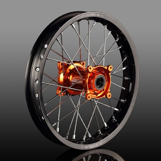 AR1 Wheel Kit Mini Rear 16x1.85 Stainless Steel Spokes Orange Hub/Black Rim/Silver Nipples 85SX