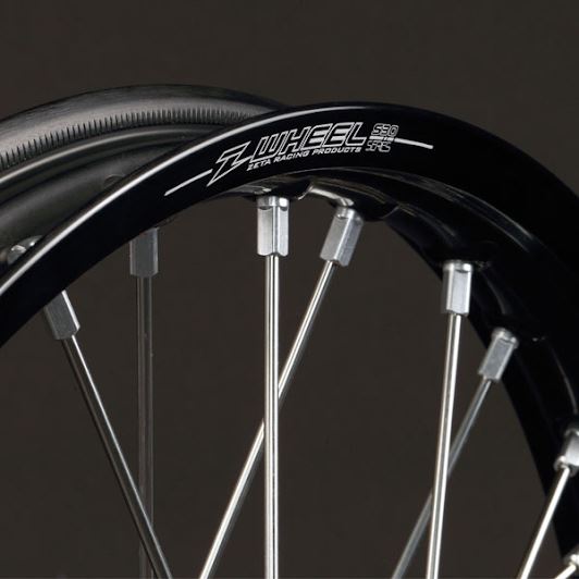 AR1ホイールキット ミニ リヤ 16×1.85 ステンレススポーク オレンジハブ/ブラックリム/シルバーニップル 85SX