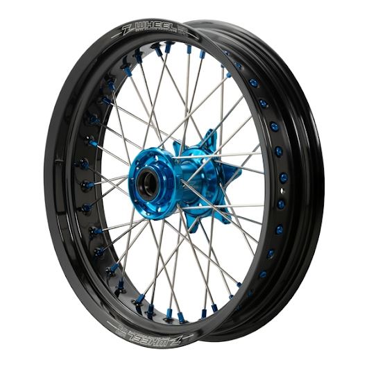 AR1 Motard Wheel Kit Front 17x3.50 H.Blue Hub/Black Rim/Blue Nipple TE/FE/TC/FC/TX/FX/FS