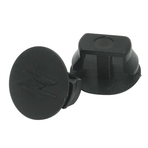 Plastic Bar End Caps, 2 pcs, Black