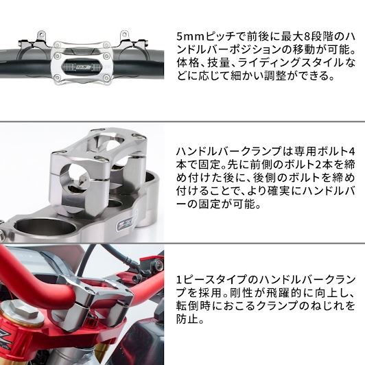 バークランプ セット CRF250L/M/Rally '17- レッド