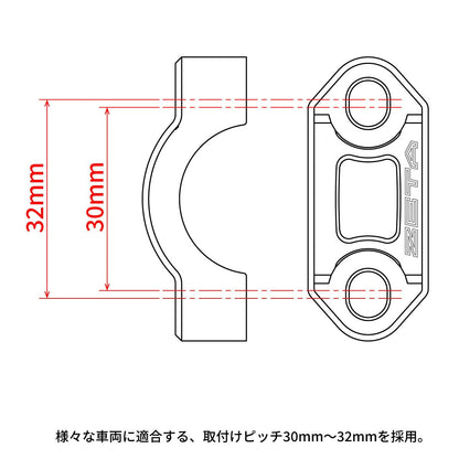 ローテティングバークランプ ブラック ブレーキ側用