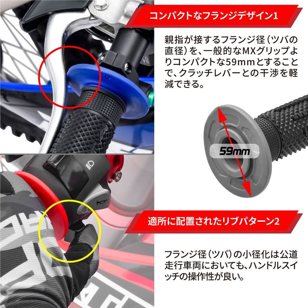 ZETA エッジグリップ ブルー/ブラック 径22.2mm クローズドエンド