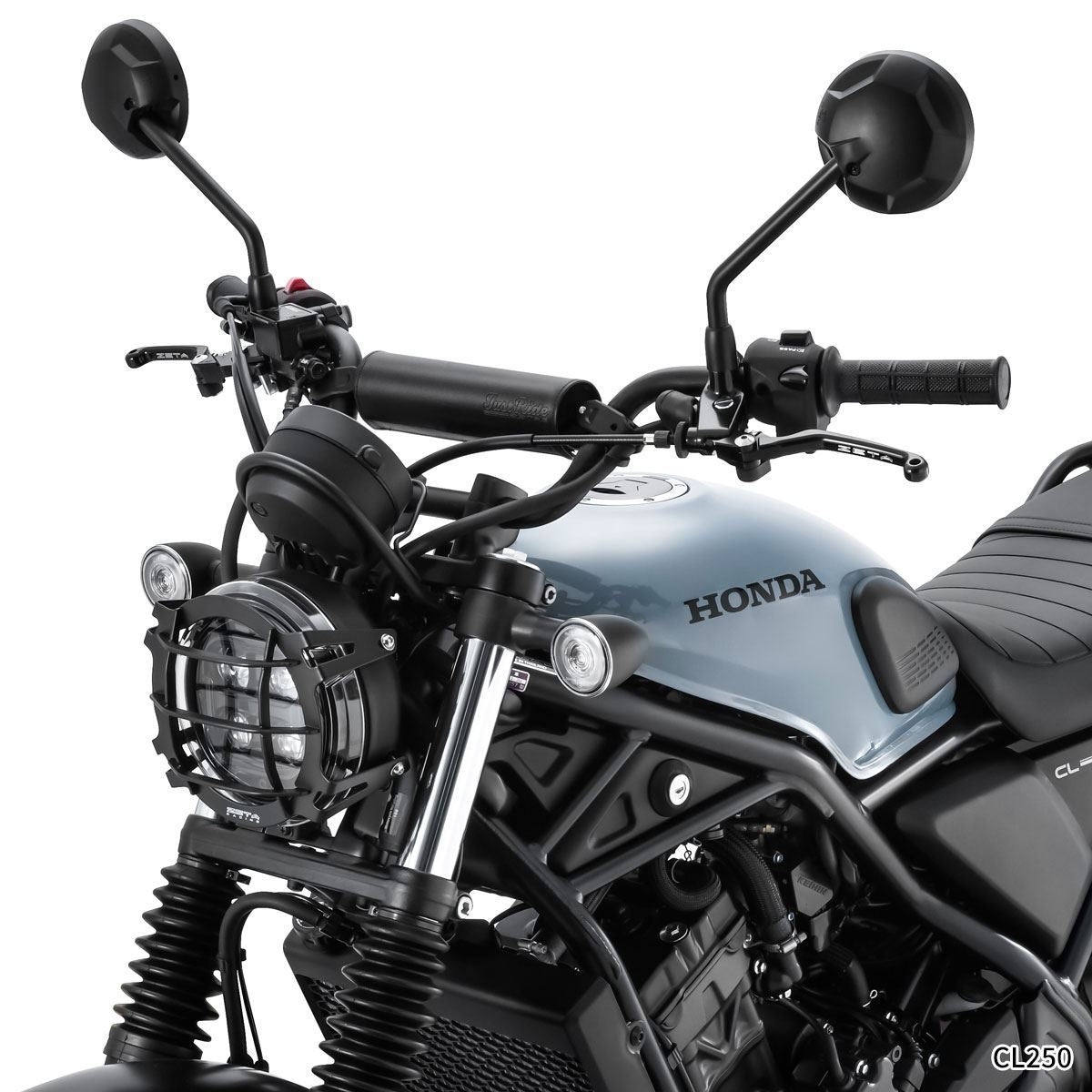 スクランブラーバーパッド& ハンドルブレース セット ブラック バーパッド200mm ブレース長220mm 256g CL250 GB350S