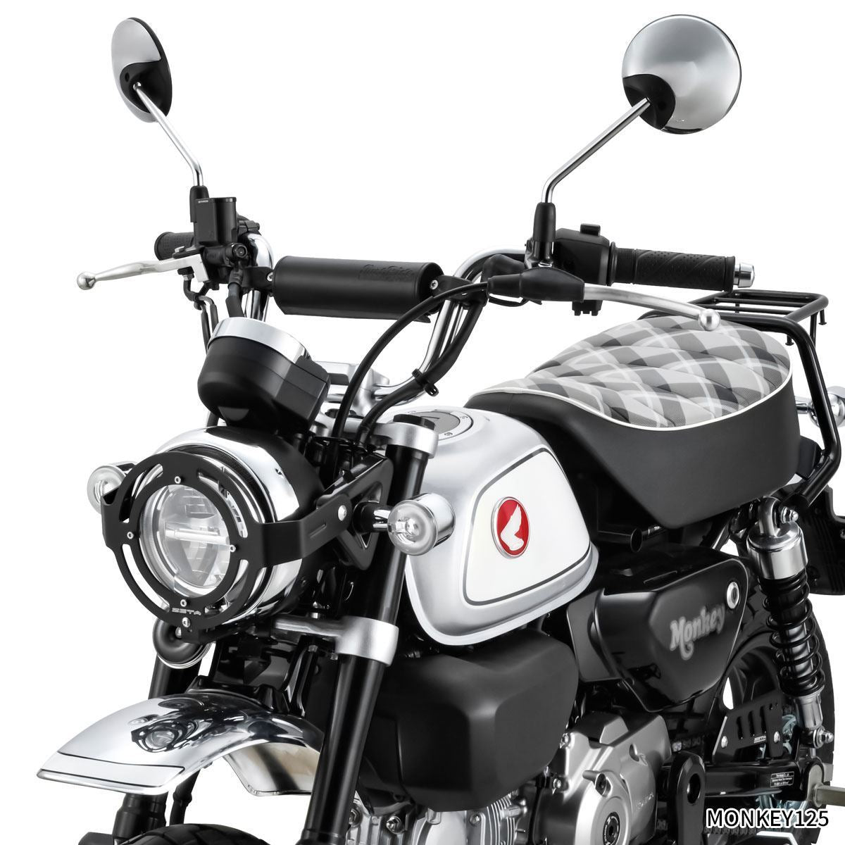 スクランブラーバーパッド& ハンドルブレース セット ブラック バーパッド165mm ブレース長185mm 256g MONKEY125