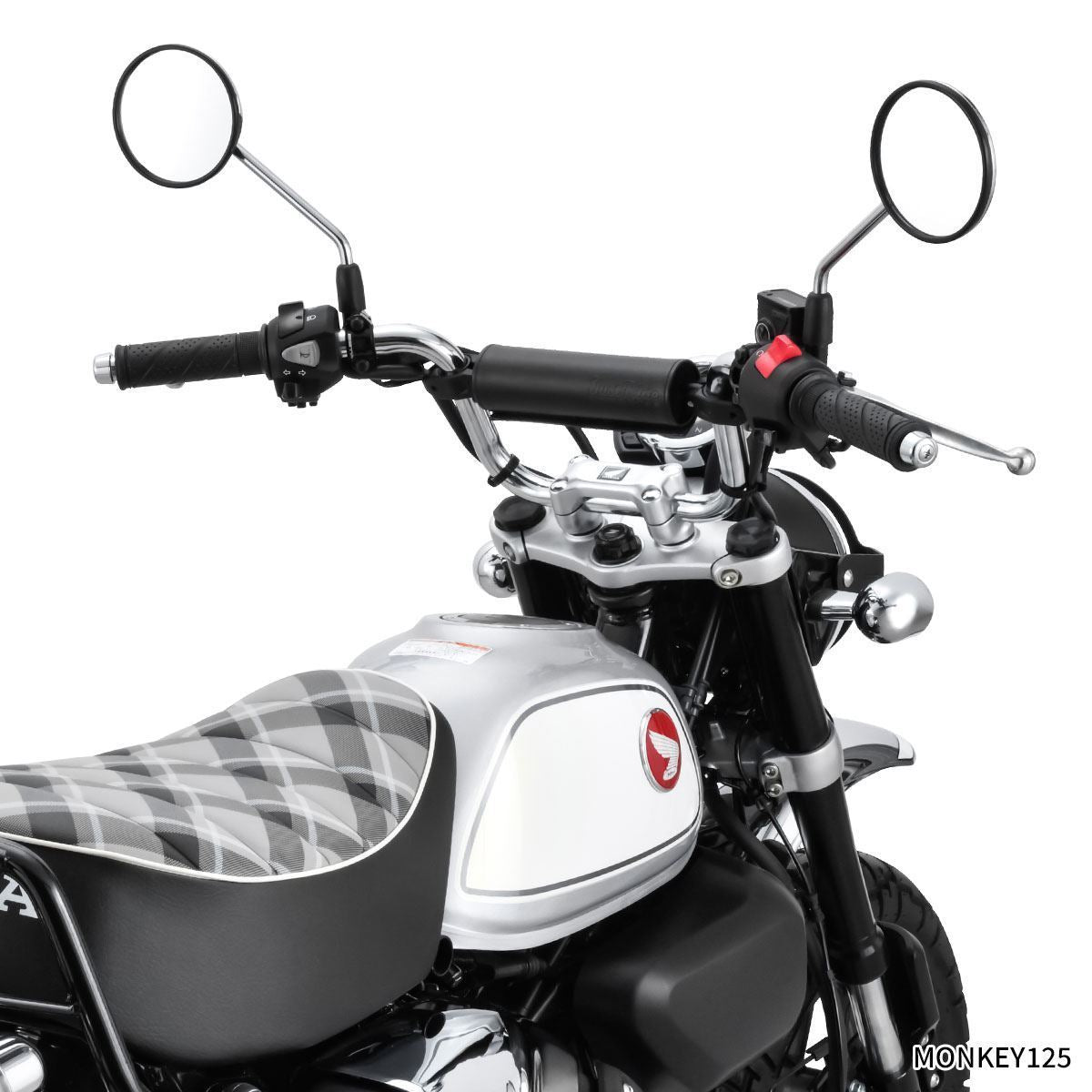 スクランブラーバーパッド& ハンドルブレース セット ブラック バーパッド165mm ブレース長185mm 256g MONKEY125