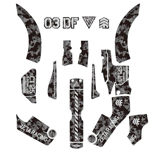 ZETA Graphic Kit Black Camo CT125