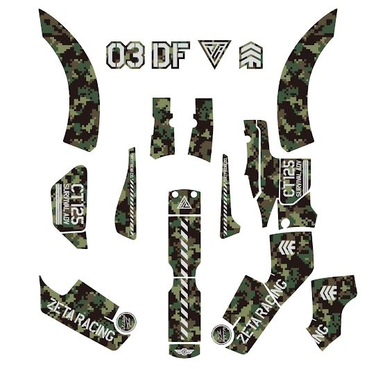 ZETA Graphic Kit Green Camo CT125