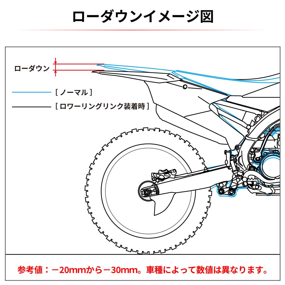 ロワーリングリンク レッド 27mmダウン MC/EC/EX