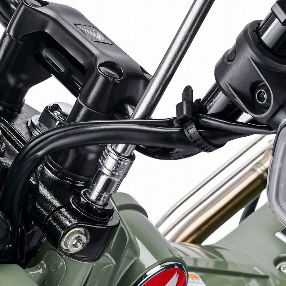 フロントフォークトップキャップ イニシャルアジャスター ブラック/チタン CT125 左右セット