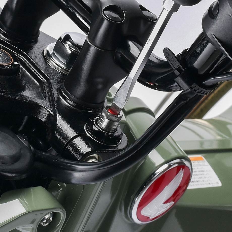 フロントフォークトップキャップ イニシャルアジャスター ブラック/チタン CT125 左右セット