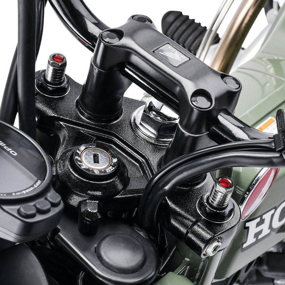 フロントフォークトップキャップ イニシャルアジャスター ブラック/チタン CT125用