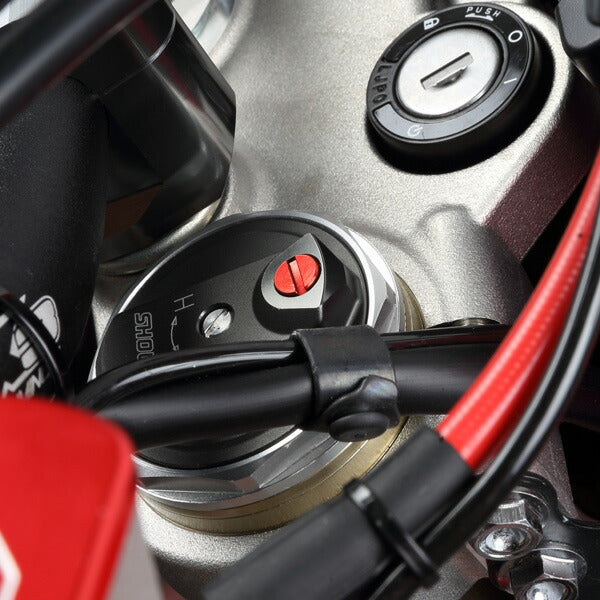 フロントフォークエアーバルブスクリュー レッド M5 P=0.8 2個 SHOWA KYB