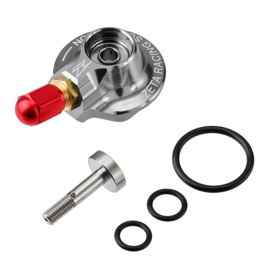 WP Rear Suspension Gas Valve XPLOR Type Titanium Color/Red