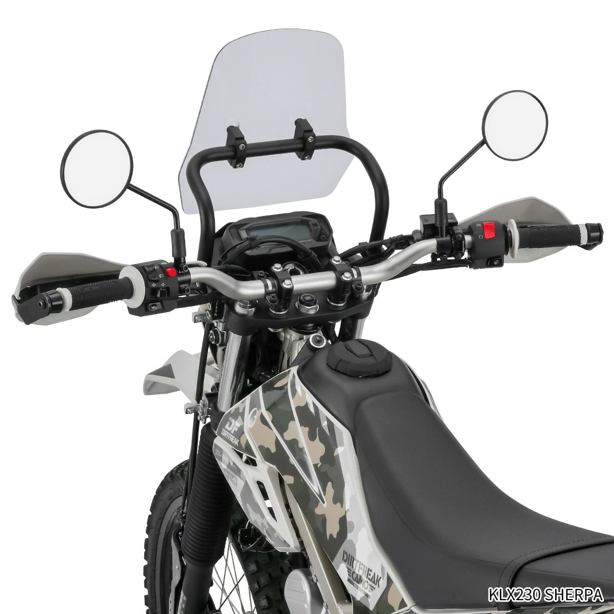 アドベンチャーウィンドシールド ライトスモーク 高さ334×幅295mm KLX230SHERPA KLX230DF