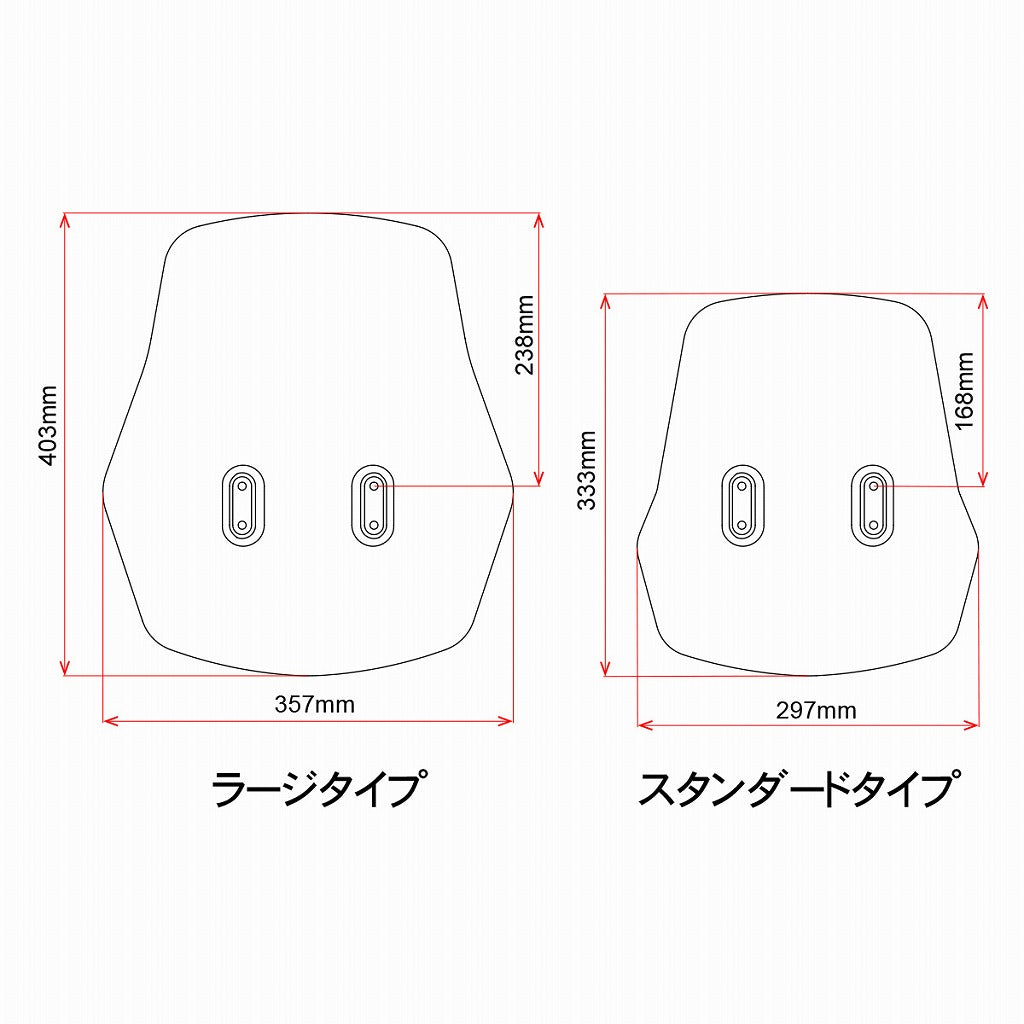 アドベンチャー ウィンドシールドオプション ラージスクリーン ライトスモーク 357×403mm