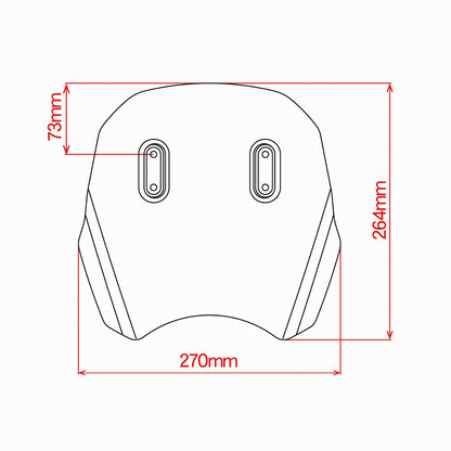 エクスプローラーウィンドシールド ユニバーサル スモーク ハンドルバー径22.2mm ショートタイプ