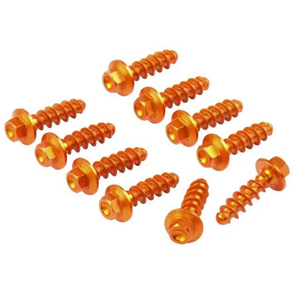 Aluminum Bolt Set for Exterior KTM Tapping Screw Set 10 Pieces Orange