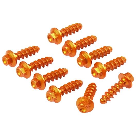 Aluminum Bolt Set for Exterior KTM Tapping Screw Set 10 Pieces Orange