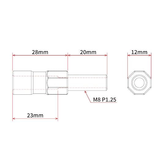 ZETA Flasher Extension Bolts, 2 pcs.