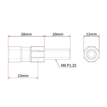 ZETA Flasher Extension Bolts, 2 pcs.