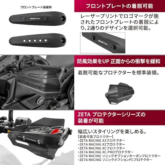 ZETA ソニックハンドガード ブラックプロテクターキット ユニバーサル